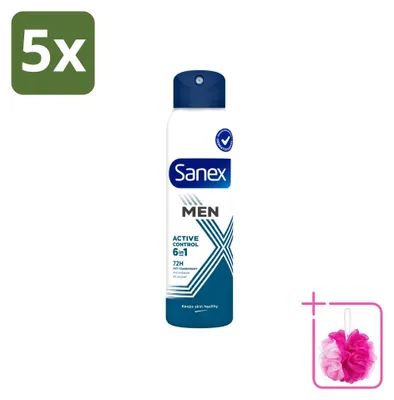 Produktbild von 5 x Sanex Men Deodorant Spray 72H Active Control – 200 ml - Sparpackung - 5 Stücke