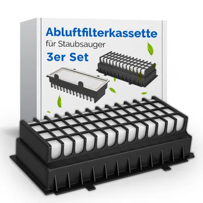 Produktbild von 3x HEPA-Filter kompatibel mit Bosch 00577281 Abluftfilterkassette Abluftfilter für Staubsauger