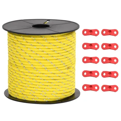 Image de vidaXL Corde de tente réfléchissante avec tendeurs de corde 50 m 4 mm