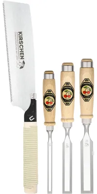 Produktbild von KIRSCHEN Stechbeitel-Set 3-teilig 10/20/26 mm mit Japansäge 225 mm 1194000