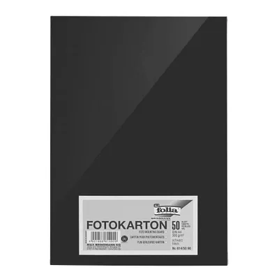 Obrázok produktu pre folia fotokartón čierny 300 g/m2 50 listov