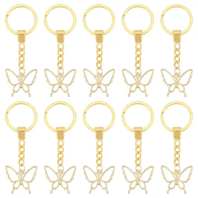 Productafbeelding van Set van 15 Gouden Vlinder Sleutelhangers voor Creatieve Projecten