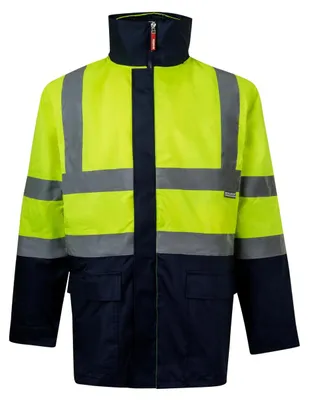 Productafbeelding van VELILLA 306003; 4-in-1 parka, marineblauw en neongeel, maat L