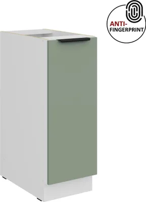Produktbild von Küchen Unterschrank Schrankauszug 30 cm Küche ARIA Aquamarin ultra matt + Weiss matt, hochwertige Fronten mit Anti Fingerprint Beschichtung Küchenzeile Küchenblock