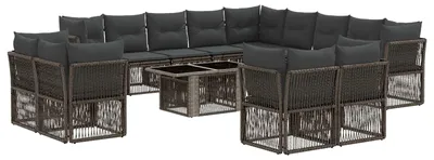 Produktbild von vidaXL Gartensofa-set 14 stk. Grau Poly-Rattan