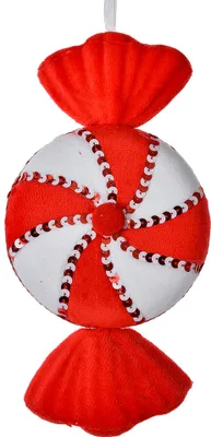 Produktbild von Clayre & Eef Weihnachtsanhänger 13x5x25 cm Rot Weiß Synthetisch