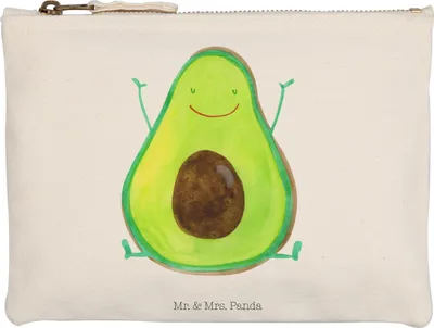 Produktbild von Mr. & Mrs. Panda Etui Avocado Glücklich Grösse XL Große - Weiß - Geschenk, Mäppchen, Pouch, Gesund, Frucht, Kulturbeutel, Federmappe, Stifteetui, Freude, Chaos