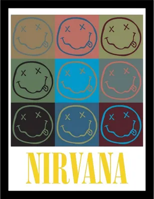 Immagine prodotto di Nirvana - Poster incorniciato Faded Smile PM12364 (45 cm x 35 cm x 1,7 cm) (Colorato)