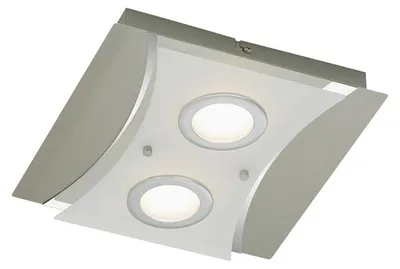 Produktbild von Briloner LED Deckenleuchte eckig flach RIPOSO 2flg nickel matt