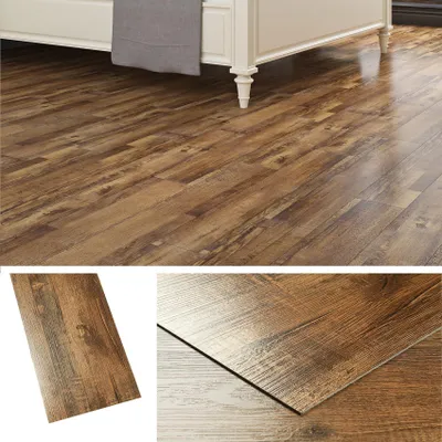 Selbstklebende PVC-Bodenfliesen, Holzoptik, 90x15 cm, 18 St.