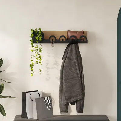 Produktbild von DECORTIE Liora Wandgarderobe, Hakenleister, Garderobenleister, Eiche