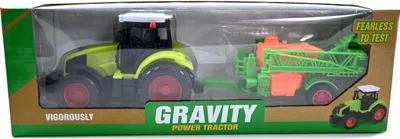 Produktbild von Traktor mit Feldspritze Anhänger Landmaschine Grün Spielzeug Bauernhof Fahrzeug Groß