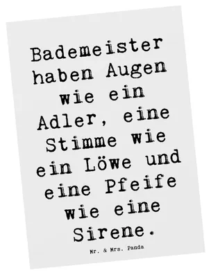 Produktbild von Mr. & Mrs. Panda Ansichtskarte Spruch Bademeister Superheld - Weiß - Geschenk, einzelkarte, stille Helden, Gemeinschaft, handgefertigte Geschenke, Beruf, Postkarte