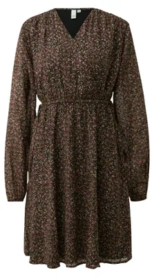 Produktbild von s.Oliver luftiges Chiffonkleid mit floralem All-over-Print in Wickeloptik, Regular Fit