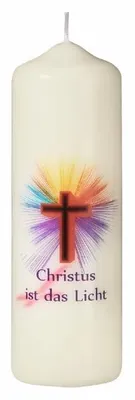 Produktbild von Osterkerze Ostertischkerze „Christus ist das Licht“ 15 x 5 cm