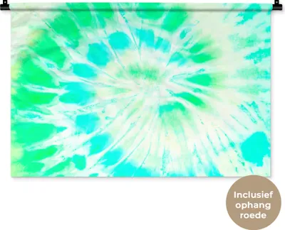 Produktbild von MuchoWow® Wandteppich Wandbehang Krawattenfärbung - Grün - Farbe 90x60 cm Tapisserie Dekoration Wandtuch - Wandskulpturen - Bildteppich
