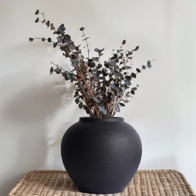 Image de Vase en céramique noire moderne pour la décoration intérieure
