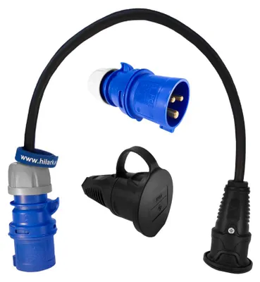 Image de Adaptateur de rallonge pour camping-car H07RN-F 3x2,5 mm² avec fiche CEE 0,5m