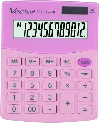 Imagen del producto de Calculadora vectorial de escritorio KAV VC-812, color rosa