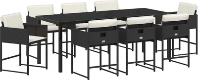 Obrázok produktu pre vidaXL Záhradný jedálenský set 9 ks čierny polyratan