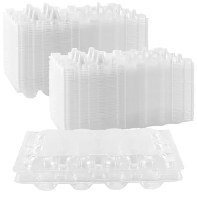 150 Kunststoff-Eierkartons für Wachteleier, 12er-Pack, transparent