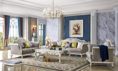 Produktbild von Klassischer Tisch Couchtisch Barock Beistelltisch Sofa Design Wohnzimmer Holz