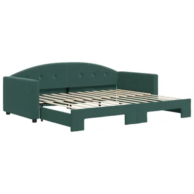 Produktbild von vidaXL Tagesbett Ausziehbar Dunkelgrün 90x200 cm Samt