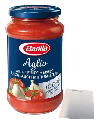 Produktbild von Barilla Sauce Aglio (400g Glas) + usy Block
