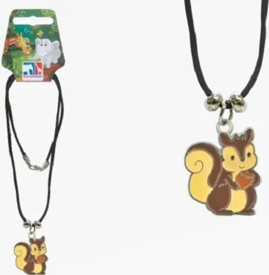 Produktbild von 1 Kette Eichhörnchen, Tier Emaille Anhänger Modeschmuck Ketten emailliert Schmuck