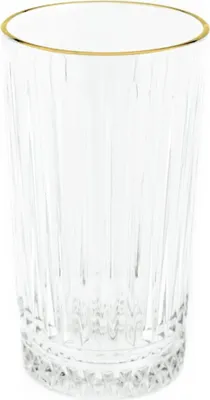 Zdjęcie produktu dla Almina Elisa 6-częściowy zestaw szklanek do napojów ze złotym brzegiem Riffle Design 300 ml