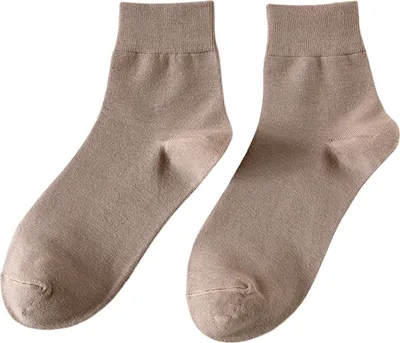 Produktbild von 1 Paar Uni-Baumwollsocken, mittelhoch, geruchsneutral, einfarbig, hohe Elastizität, rutschfest, atmungsaktiv, weich, schweißabsorbierend, einlaufsicher, Business-Sportsocken, Einheitsgröße, Hellkaffee