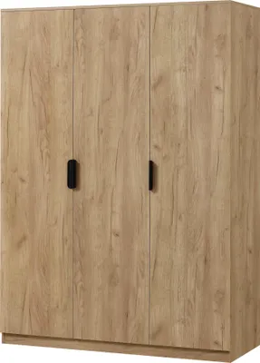Produktbild von Kleiderschrank ’Eiselfing’ 176 x 120 x 52 cm mit 3 Türen, 1 Stange, 4 Fächern Eicheoptik