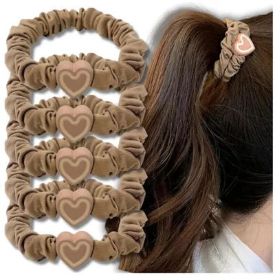 Produktbild von EDIBAZZAR | Set mit 5 Haarbändern in Beige mit Rüschen