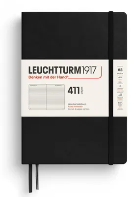 Produktbild von LEUCHTTURM1917 Notizbuch A5 411 Medium, Hardcover, Schwarz, Liniert