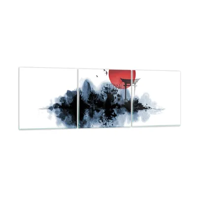 Produktbild von Bilder auf glas - 3 Teile - Rot Sonne Tor - 150x50cm - Glasbilder - Wandbilder - Bilder - Kunstdruck - zum Aufhängen bereit - Wanddekoration aus Glas - Glas Bilder - Wandbild auf Glas - GCA150x50-4666