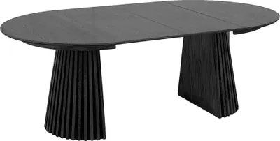 Produktbild von Osaka Esstisch Inkl. 2 Ansteckplatten, ø120x120-160-200cm schwarz.