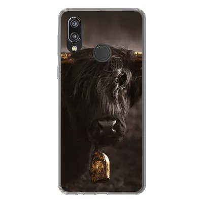 Produktbild von MuchoWow® Handyhülle Schutzhülle Hülle für Huawei P20 Lite (2020) Schottischer Highlander - Fell - Schwarz Silikon Softcase Handy Hülle - Kartenhalter