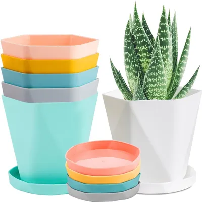 Productafbeelding van Kunststof bloempotten, 13 cm, in Scandinavische stijl