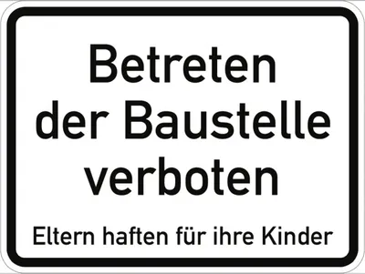 Produktbild von Verkehrsschild VZ2161, Betreten der Baustelle verboten ..., Alu, RA1, 420x315 mm