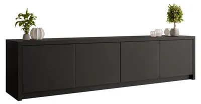 Produktbild von MIRJAN24 TV-Lowboard Solid 4D, Stilvoll Wohnzimmer, Lowboard mit vier Drehtüren (Farbe: Schwarz)