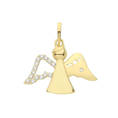 Productafbeelding van Gouden hanger voor dames, 375/1000 geelgoud, met zirconiumoxide – 17mm * 17mm; TRS34465