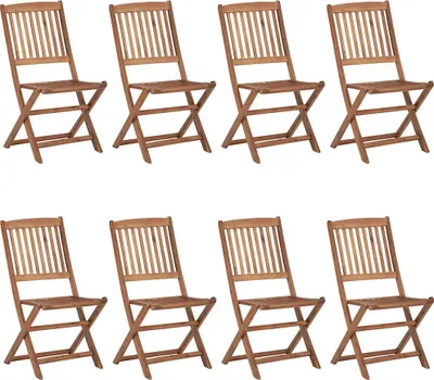 Produktbild von vidaXL Klappbare Gartenstühle 8 Stk. mit Kissen Massivholz Akazie
