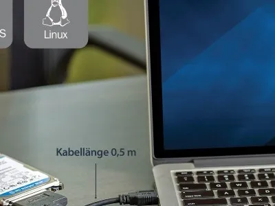 Obrázek produktu pro StarTech.com USB312SAT3CB, USB 3.1 A, SATA 7+15 pin, 0,5 m, Černá