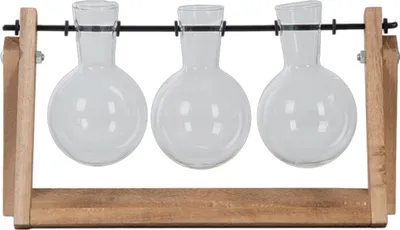 Produktbild von Stecklingsset Glasvasen Holzständer Pflanzenvermehrung Dekoration Blumen Vase
