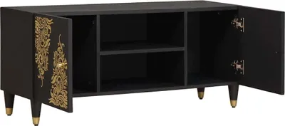 Immagine prodotto di vidaXL Mobile TV con ripiano nero 105 x 33 x 46 cm in legno massiccio di mango
