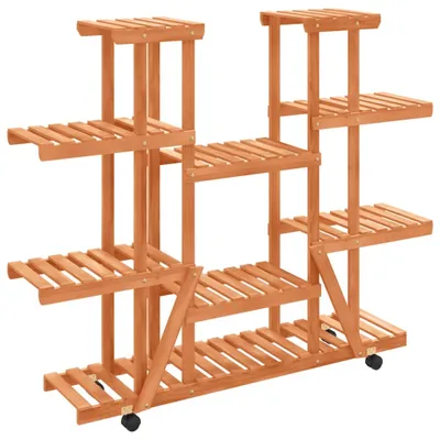 Obrázok produktu pre vidaXL Stojan na kvety s kolieskami 110x25x115 cm z masívneho jedľového dreva