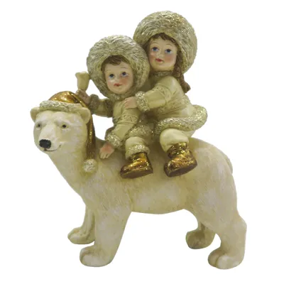 Obrázek produktu pro Clayre & Eef Figurka Děti 13x7x15 cm Béžová Zlatá barva Polyresin