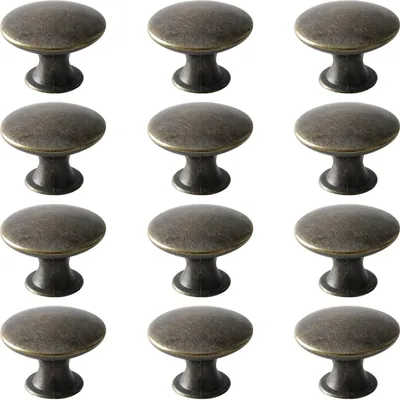 Produktbild von 12x Vintage Möbelknöpfe – Schubladengriffe in Bronze für Küche und Schrank
