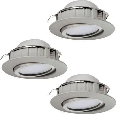 Produktbild von PINEDA Einbauleuchte Einbaulampe Deckenlampe Deckenleuchte - Ø8,4 x ET40 cm - nickel-matt - 3X5,5W inkl. - IP20