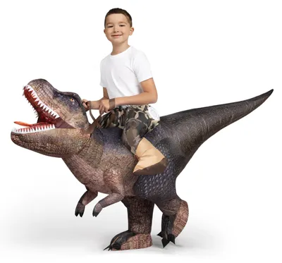 Aufblasbares T-Rex-Kostüm für Kinder, Halloween, Braun